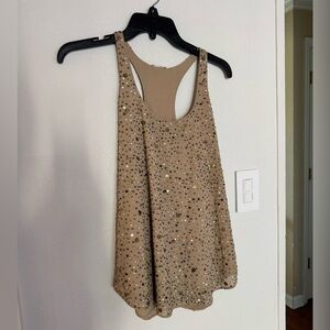 Joie “Jordanne” Tan Sequin Racerback Halter, Small, NWT